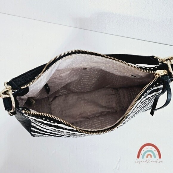 Kate Spade Cobble Hill Mylie Pebbled Leather Straw Rattan Hobo Shoulder Bag - Picture 12 of 16